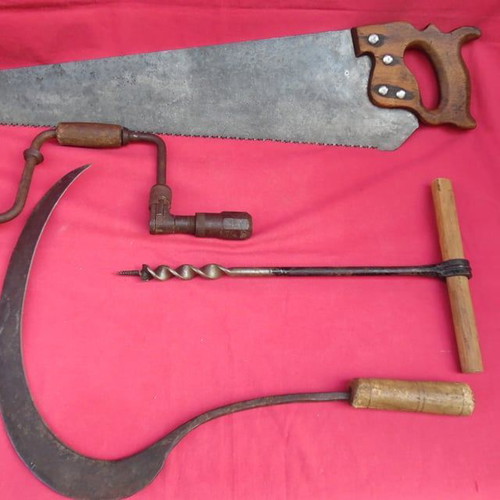 Old tools used, set of 4 pieces