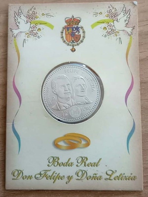 Spain 12 Euros 2004 Juan Carlos I Prince Philip Royal Wedding σε coincard καινούργιο