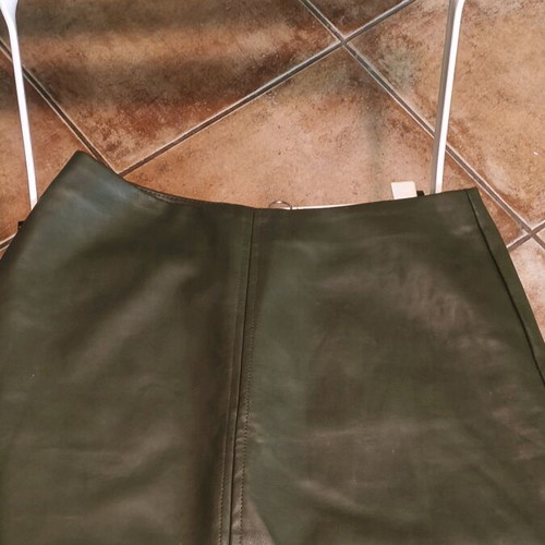 Primark mini leather skirt like new, olive, size 36