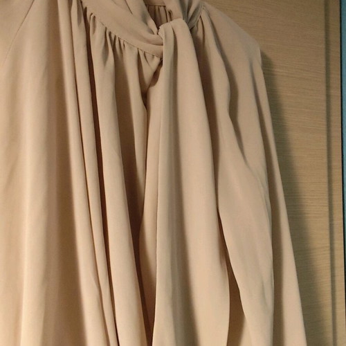 Beige transparent blouse like new with side tie straps