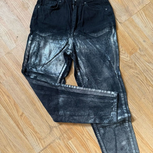 Jeans black and silver like new, high waist, size XS