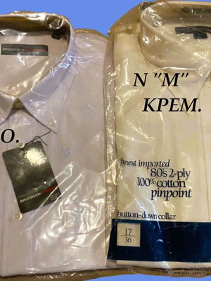 Men's dress shirts new, pack of 2, white and beige