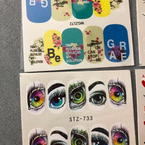Water Nail Stickers Set of 4 New Full Nail