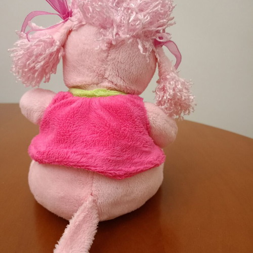 Pink Poodle Plush Toy like new with Dress