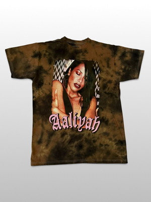 Aaliyah brown graphic T-shirt medium Y2K