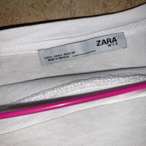 Zara blouse white size L 3/4 sleeve like new