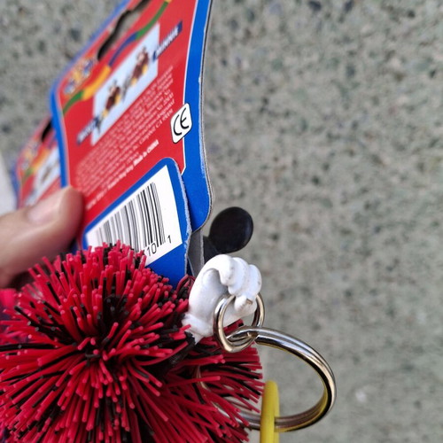 Set of 2 collectible Mickey and Minnie Koosh keyrings like new