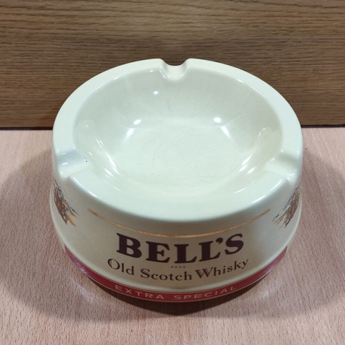 Bell's Scotch Whisky ceramic ashtray used, vintage promotional