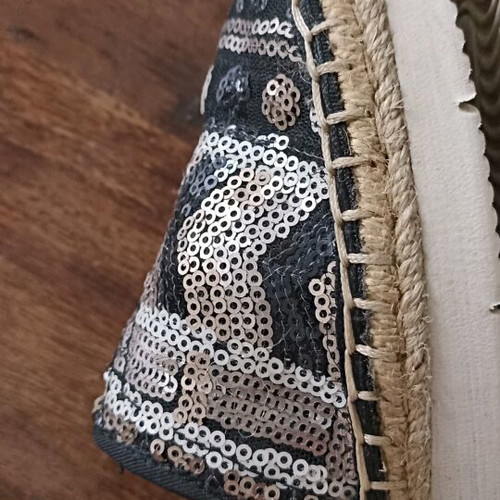 Espadrilles Joy & Mario 38 like new, black, beige, embroidered with sequins