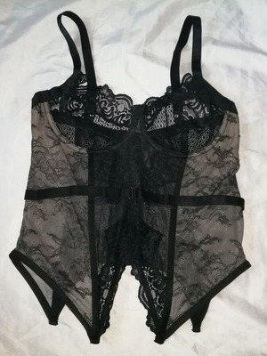 Hunkemoller Sienna Bustier дантелен корсет 80B употребяван, черен