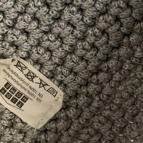 Storage basket like new, gray knitted cord with handles