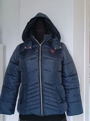 Tom Tailor Girls Jacket M like new, blue with detachable hood