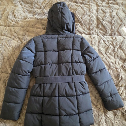 Girl coat navy blue size 146 like new