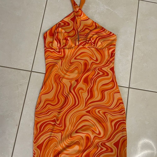 H&M women's summer dress orange size S like new