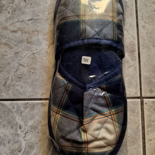 Amaryllis Slippers winter home slippers size 44, blue checkered