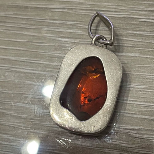 Silver 925 pendant used with amber vintage