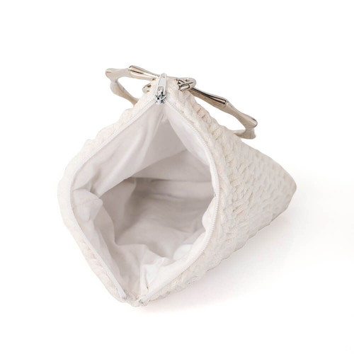 Handmade Triangular Bag white and beige, new