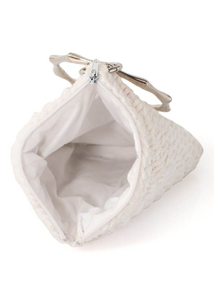 Handmade Triangular Bag white and beige, new