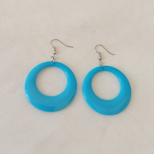 Pop Art Blue Earrings with Stainless Steel Hooks