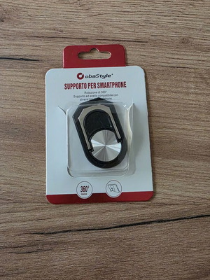 Ring Holder για θήκες κινητών, καινούργιο, μαύρο, βάση με στροφή 360