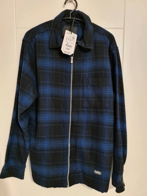 Pull & Bear checked jacket blue-black new, size S