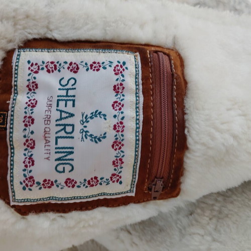 Shearling genuine leather women's coat like new, tan color
