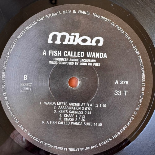 A Fish Called Wanda Movie Soundtrack LP used, pop genre