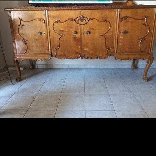 Vintage sideboard with lion legs and carvings