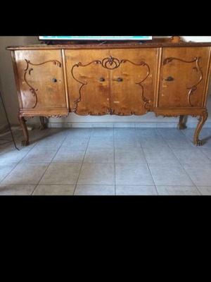 Vintage sideboard with lion legs and carvings