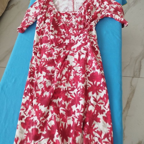 Laurel Red Floral Cotton Dress Set, wrap and slip