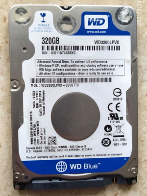 Δίσκος HDD 320 GB Western Digital WD3200LPVX 2.5" μεταχειρισμένος για φορητό