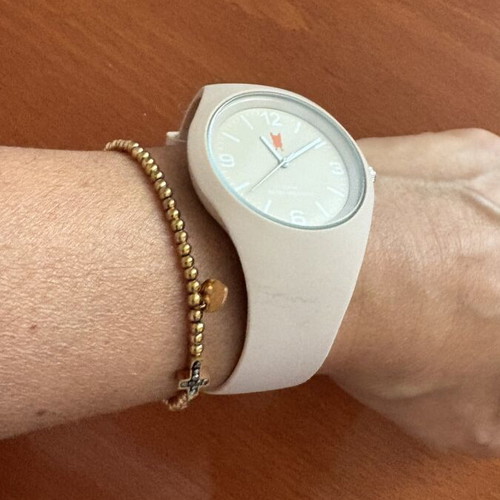 French Bull Watch unisex beige rubber and steel like new