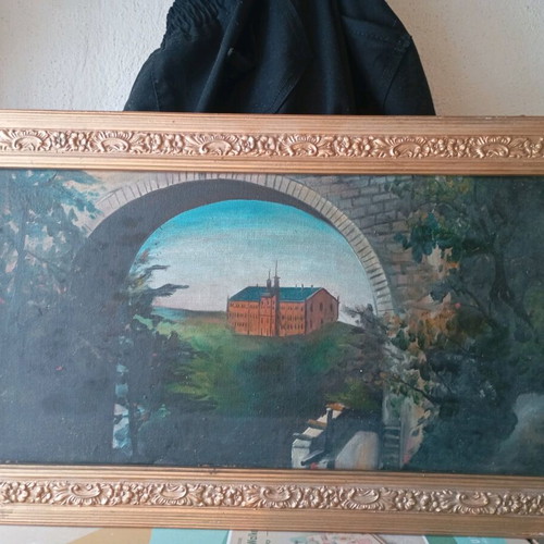 Oil painting used on canvas 59x35, dated 1980