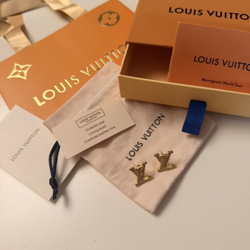 Louis Vuitton earrings gold tone new