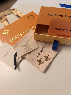 Louis Vuitton earrings gold tone new