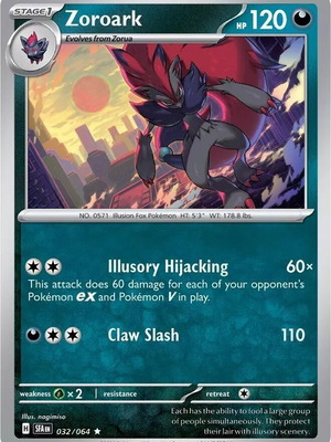 Zoroark collectible Pokemon card new, Shrouded Fable 2024