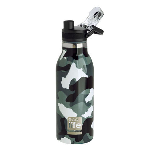 Ecolife Stainless Steel Thermos Bottle 550ml with Sport Cap, new