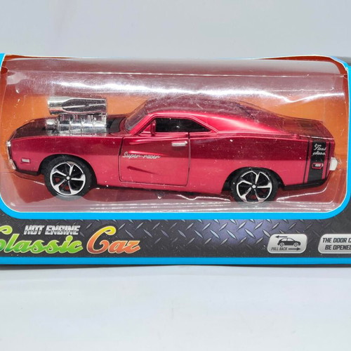 Hot Engine Classic Retro Garage Car Dodge Charger 1:32 red metallic like new