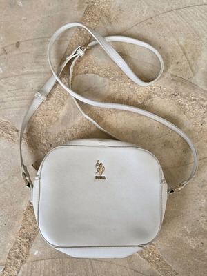 U.S. Polo Assn. δερμάτινη τσάντα χιαστί μεταχειρισμένη, λευκή