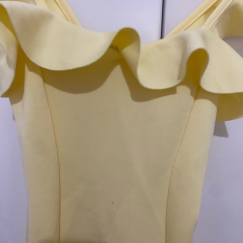 Missguided Pastel Yellow Frill Mini Dress like new