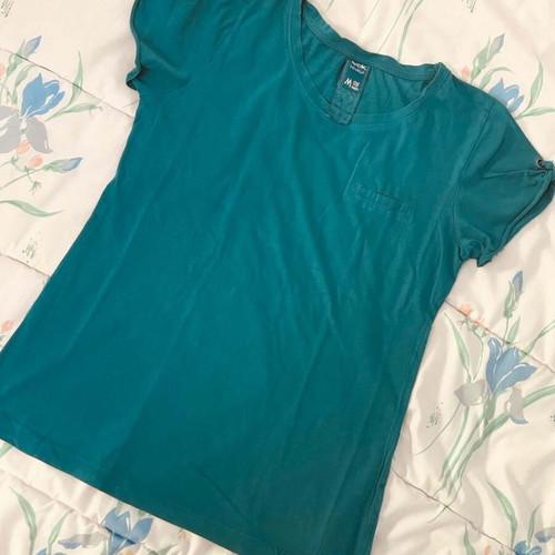 Bershka short-sleeve summer t-shirt, turquoise, size M