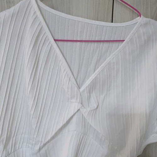 Gofre crop top Shein white, like new, size L