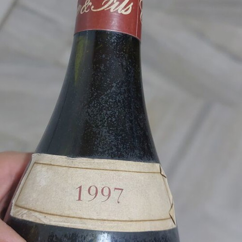 Côtes du Rhône 1997 wine bottle, sealed