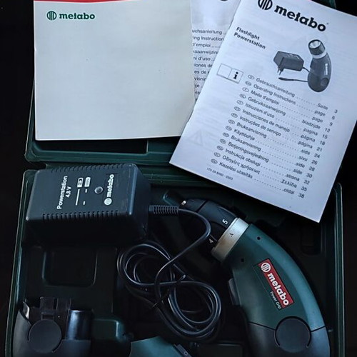 Metabo Powergrip electric screwdriver and flashlight like new