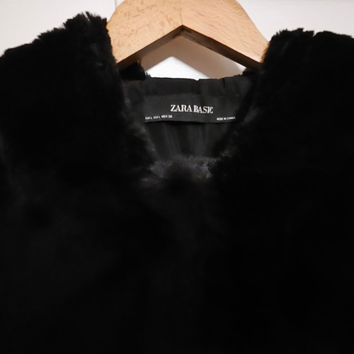 Zara black eco fur like new, size L