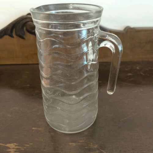 Tall glass jug with handle like new