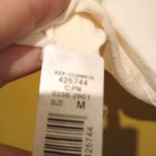 MNG Basic Lace-Trimmed Cream Top Size M New