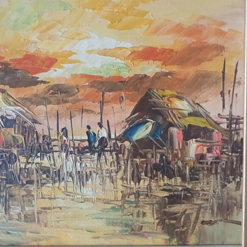 Oil painting used, 42x37 cm, signed with frame