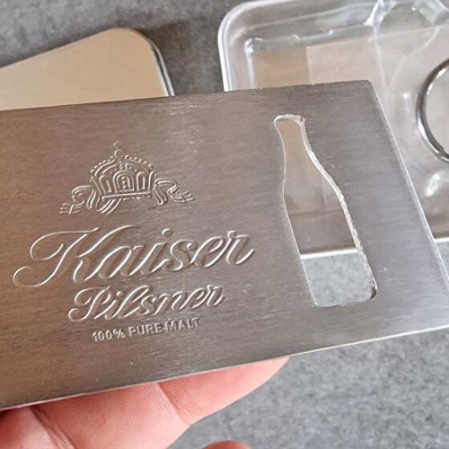 Kaiser Beer Metal Bottle Opener with Hanger in Tin Box new