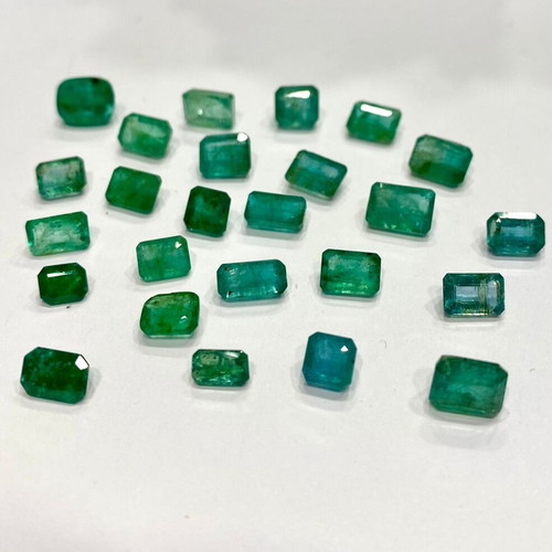 Natural emerald cut stones 24 carats new, non heat treated